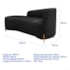Divã Recamier Orgânico França 160cm Lado Esq Pés madeira Bouclé Preto