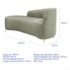 Divã Recamier Orgânico França 160cm Lado Esq Pés metal Dourado Bouclé Verde Oliva