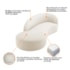 Divã Recamier Orgânico França 160cm Lado Esquerdo Bouclé Bege - Amarena Moveis