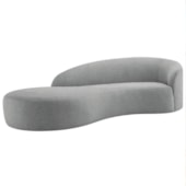 Divã Recamier Orgânico França 160cm Lado Esquerdo Bouclé Cinza - Amarena Moveis
