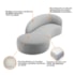 Divã Recamier Orgânico França 160cm Lado Esquerdo Bouclé Cinza - Amarena Moveis