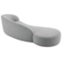 Divã Recamier Orgânico França 160cm Lado Esquerdo Bouclé Cinza - Amarena Moveis