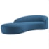 Divã Recamier Orgânico França 160cm Lado Esquerdo Linho Azul Royal - Amarena Moveis