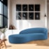 Divã Recamier Orgânico França 160cm Lado Esquerdo Linho Azul Royal - Amarena Moveis