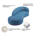 Divã Recamier Orgânico França 160cm Lado Esquerdo Linho Azul Royal - Amarena Moveis