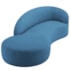 Divã Recamier Orgânico França 160cm Lado Esquerdo Linho Azul Royal - Amarena Moveis