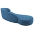 Divã Recamier Orgânico França 160cm Lado Esquerdo Linho Azul Royal - Amarena Moveis