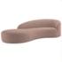 Divã Recamier Orgânico França 160cm Lado Esquerdo Linho Rose - Amarena Moveis