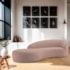 Divã Recamier Orgânico França 160cm Lado Esquerdo Linho Rose - Amarena Moveis