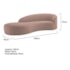 Divã Recamier Orgânico França 160cm Lado Esquerdo Linho Rose - Amarena Moveis