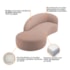Divã Recamier Orgânico França 160cm Lado Esquerdo Linho Rose - Amarena Moveis