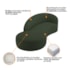 Divã Recamier Orgânico França 160cm Lado Esquerdo Linho Verde - Amarena Moveis