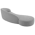 Divã Recamier Orgânico França 180 cm Lado Esquerdo Bouclé Cinza Claro - Amarena Moveis
