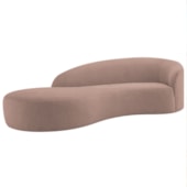 Divã Recamier Orgânico França 180 cm Lado Esquerdo Linho Rose - Amarena Moveis