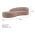 Divã Recamier Orgânico França 180 cm Lado Esquerdo Linho Rose - Amarena Moveis