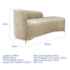 Divã Recamier Orgânico França 180cm Lado Dir Pés madeira Bouclé Bege