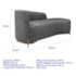 Divã Recamier Orgânico França 180cm Lado Dir Pés madeira Bouclé Cinza