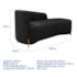 Divã Recamier Orgânico França 180cm Lado Dir Pés madeira Bouclé Preto