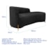 Divã Recamier Orgânico França 180cm Lado Dir Pés madeira Linho Preto