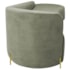 Divã Recamier Orgânico França 180cm Lado Dir Pés metal Dourado Bouclé Verde Oliva