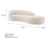 Divã Recamier Orgânico França 180cm Lado Direito Bouclé Bege - Amarena Moveis