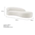 Divã Recamier Orgânico França 180cm Lado Direito Bouclé Branco - Amarena Moveis