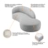 Divã Recamier Orgânico França 180cm Lado Direito Bouclé Cinza - Amarena Moveis