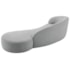 Divã Recamier Orgânico França 180cm Lado Direito Bouclé Cinza - Amarena Moveis