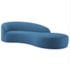 Divã Recamier Orgânico França 180cm Lado Direito Linho Azul Royal - Amarena Moveis