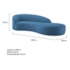 Divã Recamier Orgânico França 180cm Lado Direito Linho Azul Royal - Amarena Moveis