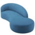 Divã Recamier Orgânico França 180cm Lado Direito Linho Azul Royal - Amarena Moveis