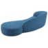 Divã Recamier Orgânico França 180cm Lado Direito Linho Azul Royal - Amarena Moveis