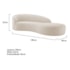 Divã Recamier Orgânico França 180cm Lado Direito Linho Bege - Amarena Moveis