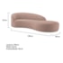 Divã Recamier Orgânico França 180cm Lado Direito Linho Rose - Amarena Moveis