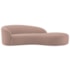 Divã Recamier Orgânico França 180cm Lado Direito Linho Rose - Amarena Moveis