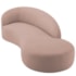 Divã Recamier Orgânico França 180cm Lado Direito Linho Rose - Amarena Moveis