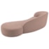 Divã Recamier Orgânico França 180cm Lado Direito Linho Rose - Amarena Moveis
