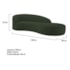 Divã Recamier Orgânico França 180cm Lado Direito Linho Verde - Amarena Moveis