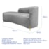 Divã Recamier Orgânico França 180cm Lado Esq Pés Metal Dourado Linho Cinza Claro