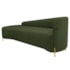Divã Recamier Orgânico França 180cm Lado Esq Pés Metal Dourado Linho Verde
