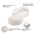 Divã Recamier Orgânico França 180cm Lado Esquerdo Bouclé Branco - Amarena Moveis