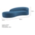 Divã Recamier Orgânico França 180cm Lado Esquerdo Linho Azul Royal - Amarena Moveis