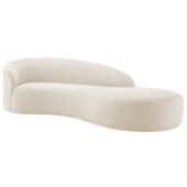 Divã Recamier Orgânico França 200cm Lado Direito Bouclé Bege - Amarena Moveis