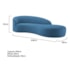 Divã Recamier Orgânico França 200cm Lado Direito Linho Azul Royal - Amarena Moveis