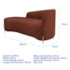 Divã Recamier Orgânico França 200cm Lado Esq Pés metal Dourado Bouclé Terracota