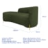Divã Recamier Orgânico França 200cm Lado Esq Pés Metal Dourado Linho Verde