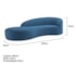 Divã Recamier Orgânico França 200cm Lado Esquerdo Linho Azul Royal - Amarena Moveis