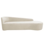 Divã Recamier Orgânico França 220cm Lado Direito Bouclé Bege