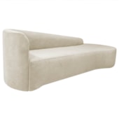 Divã Recamier Orgânico França 220cm Lado Direito Bouclé Bege