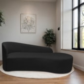 Divã Recamier Orgânico França 220cm Lado Direito Bouclé Preto